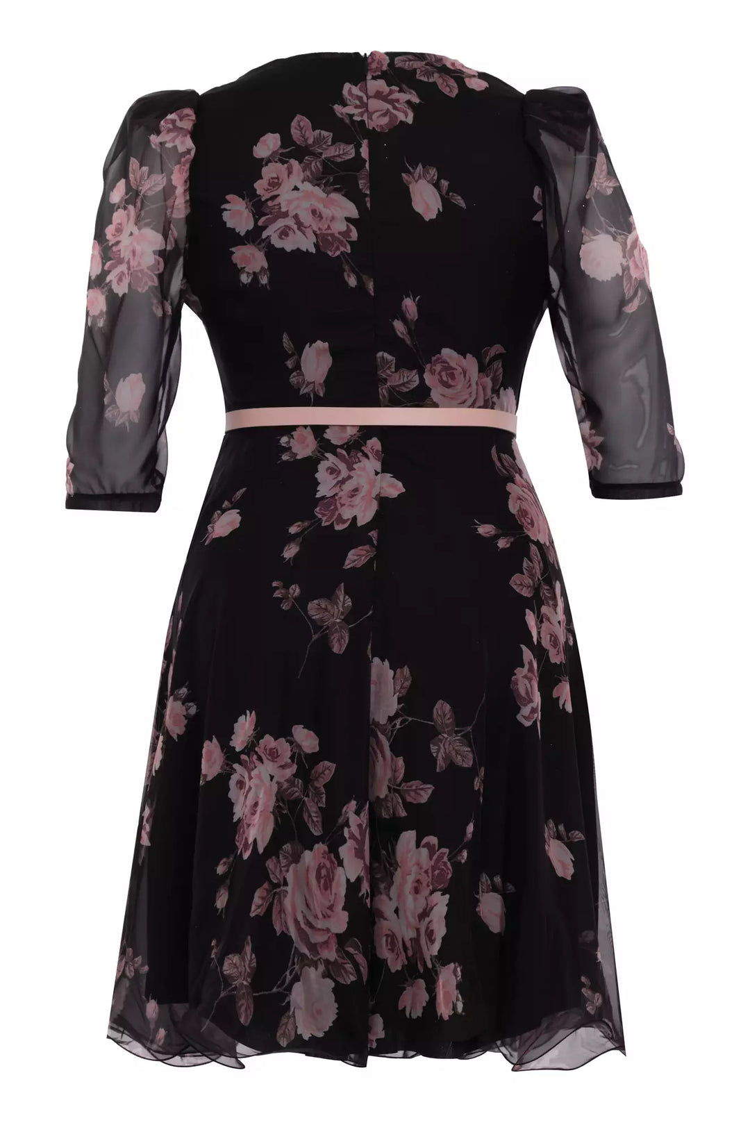 FRV Printed plus size chiffon long sleeve midi dress - Valladolid