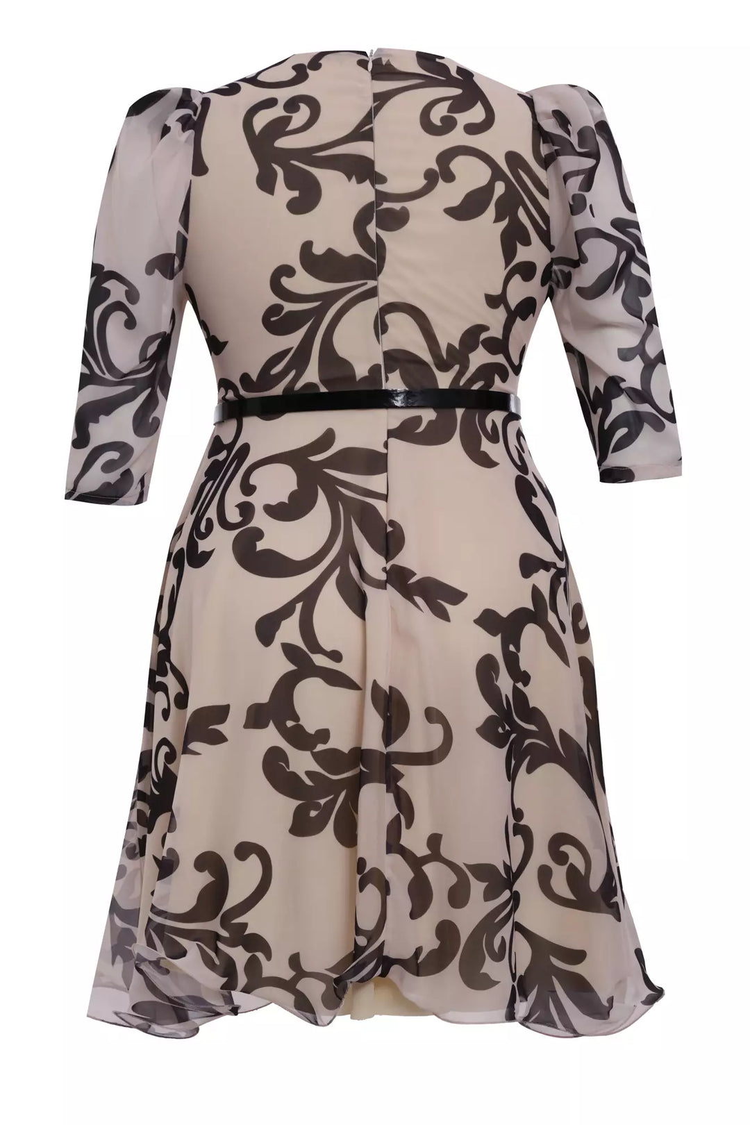 FRV Printed plus size chiffon long sleeve midi dress - Kalamazoo