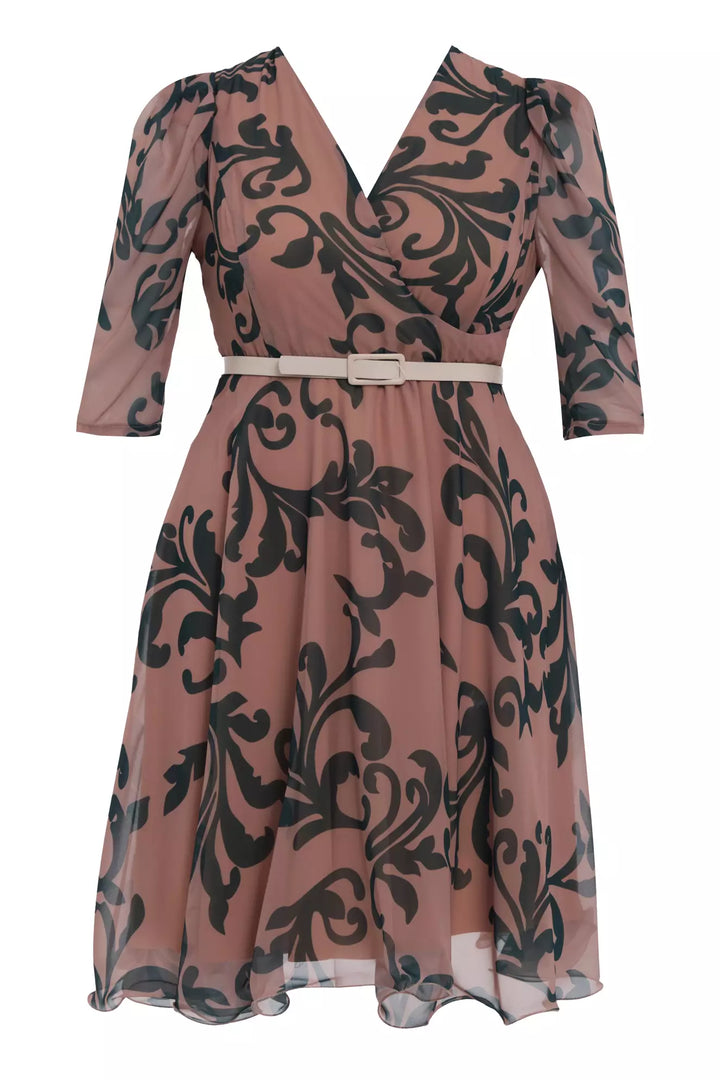 FRV Printed plus size chiffon long sleeve midi dress - Sartrouville