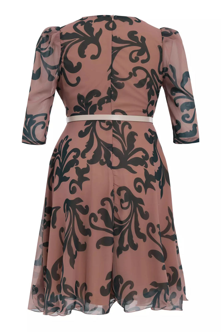 FRV Printed plus size chiffon long sleeve midi dress - Sartrouville