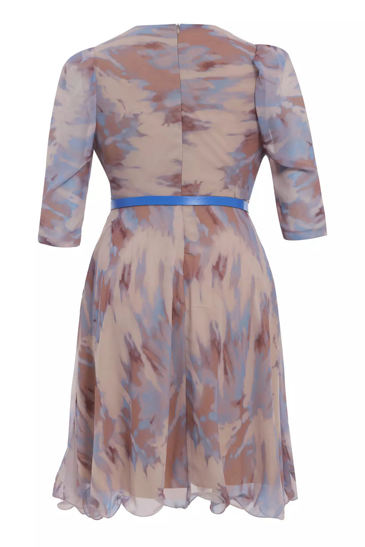 FRV Printed plus size chiffon long sleeve midi dress - Philadelphia