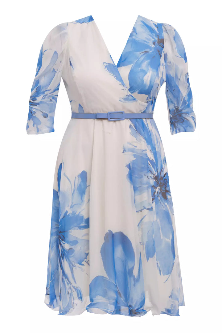 FRV Printed plus size chiffon long sleeve midi dress - Chester