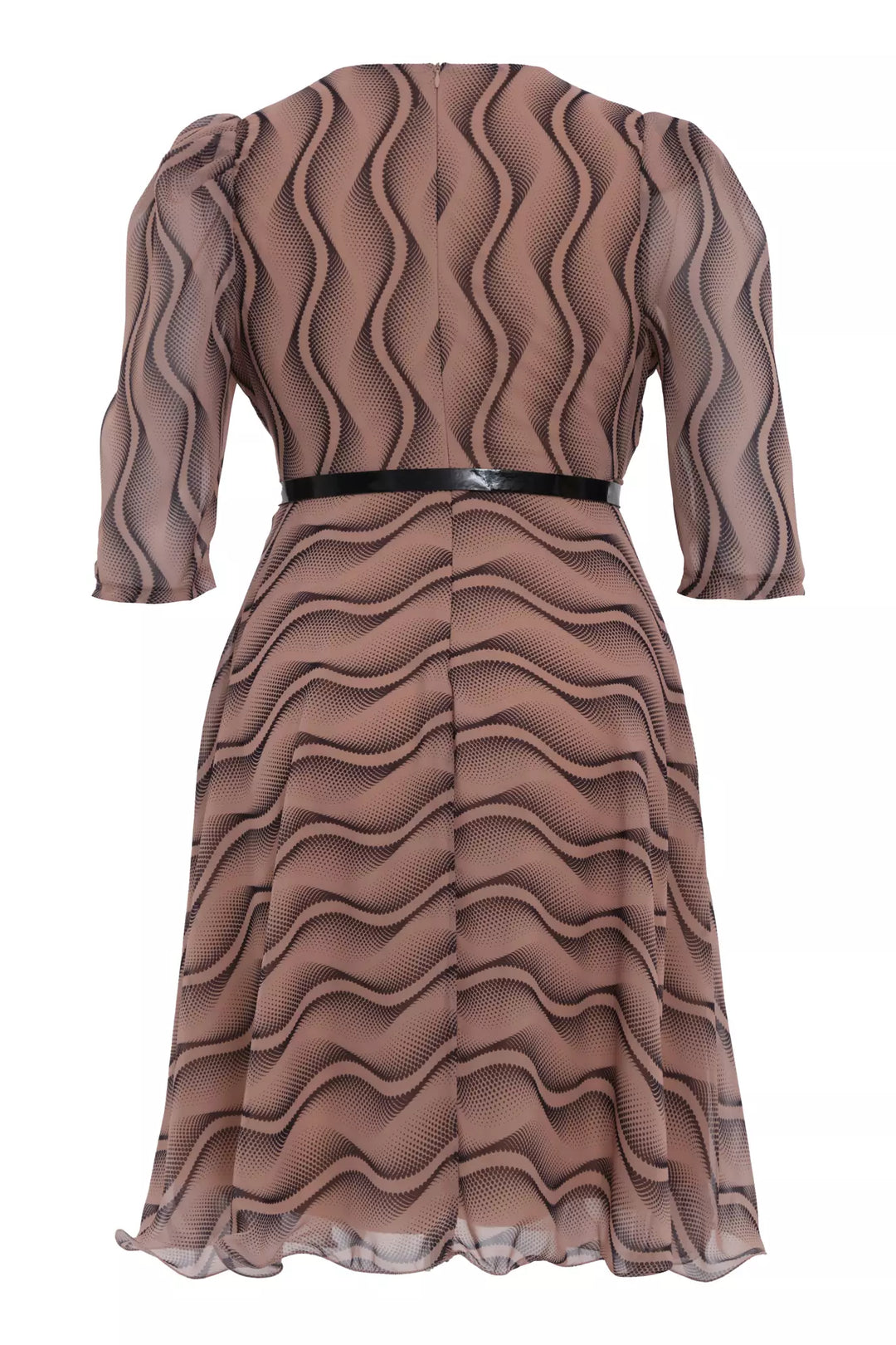 FRV Printed plus size chiffon long sleeve midi dress - Macuspana