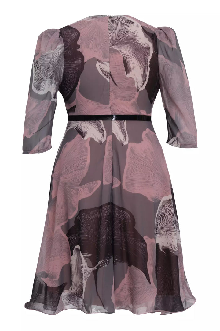 FRV Printed plus size chiffon long sleeve midi dress - Amstelveen