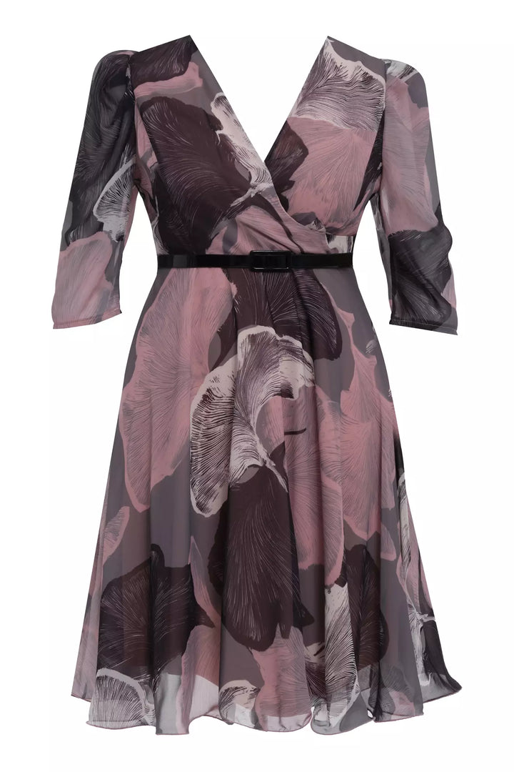 FRV Printed plus size chiffon long sleeve midi dress - Amstelveen