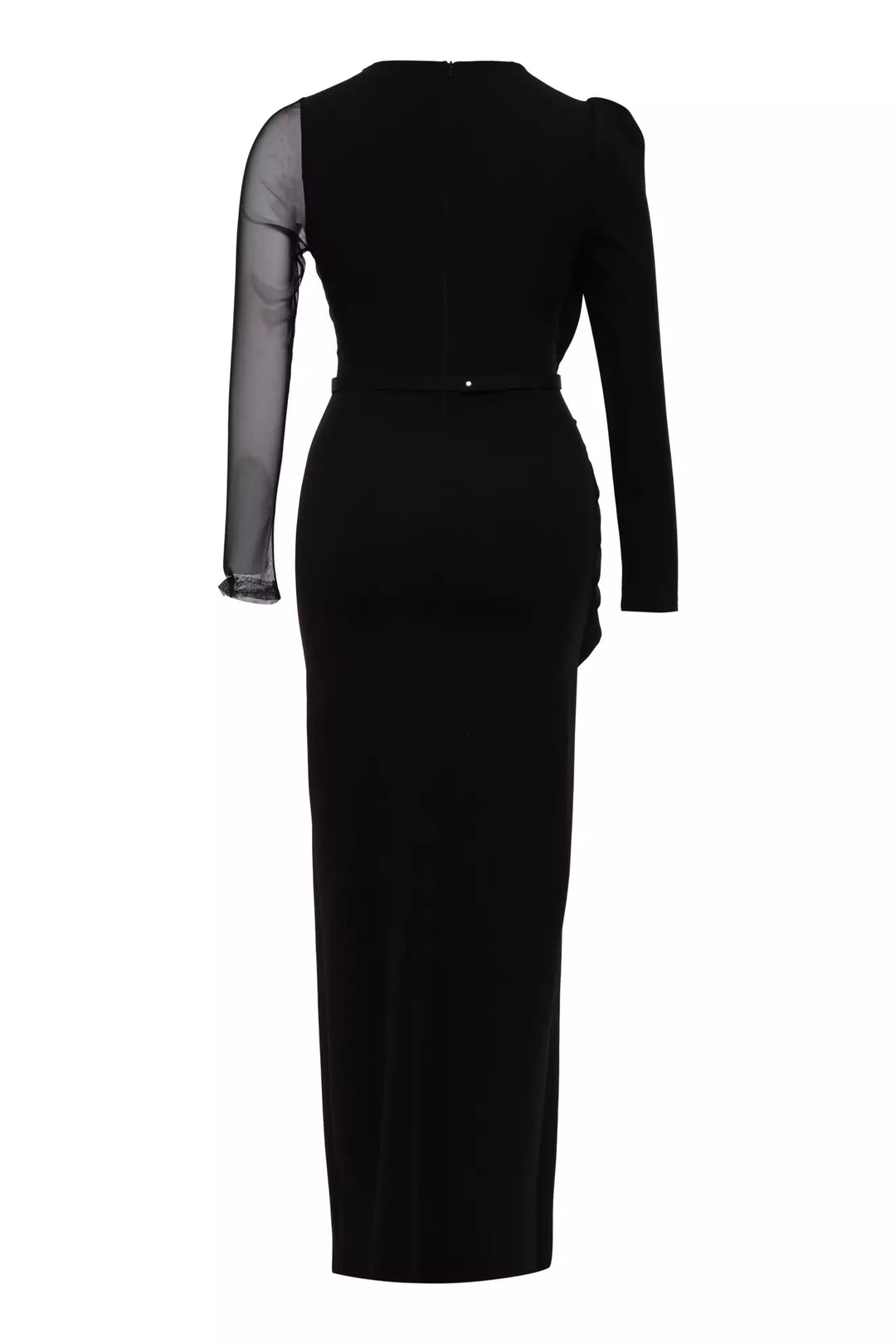 FRV Black plus size crepe long sleeve maxi dress - Santa Rosa