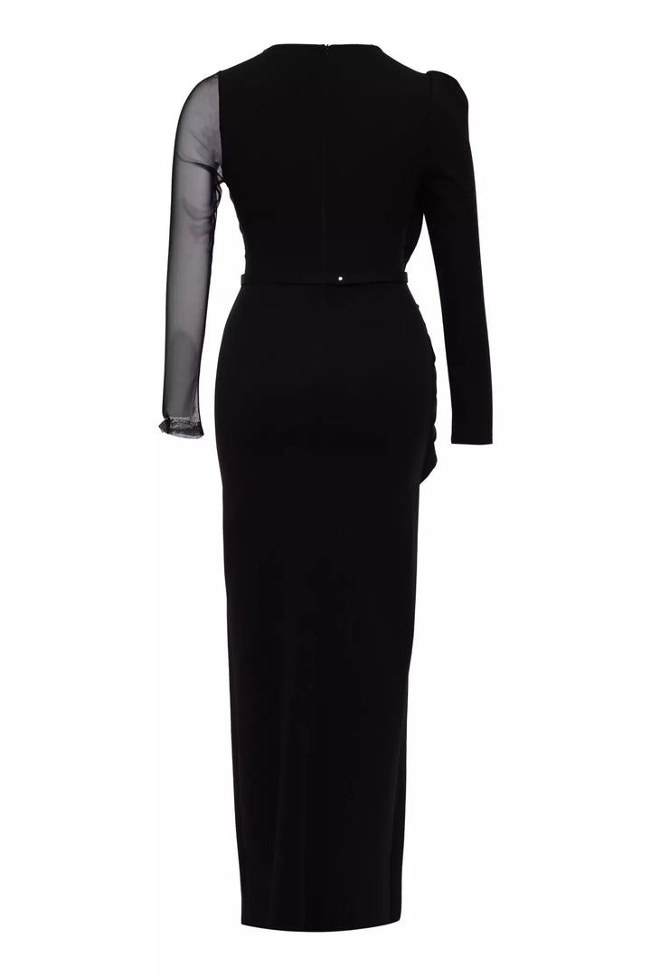 FRV Black plus size crepe long sleeve maxi dress - Santa Rosa
