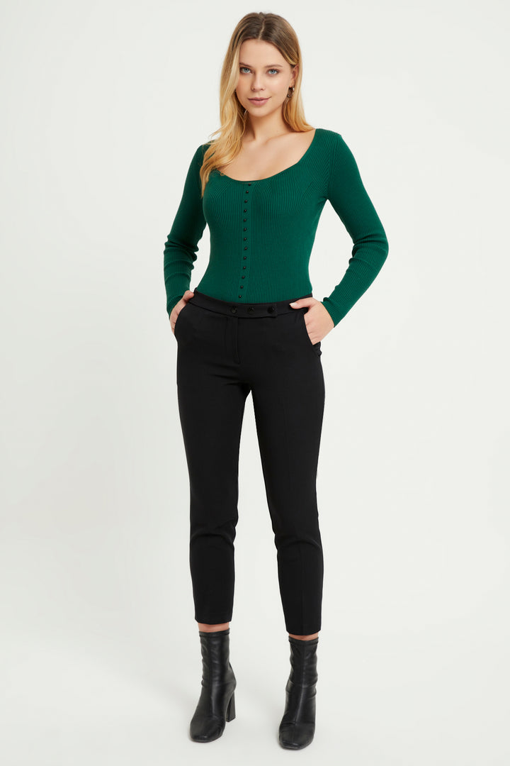 ZRF Women Cigarette 3 Button Pants - Black - Völklingen