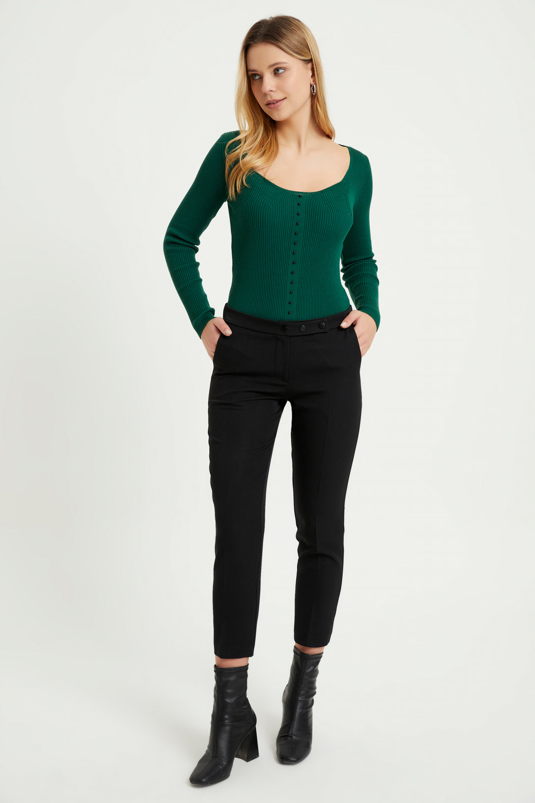 ZRF Women Cigarette 3 Button Pants - Black - Völklingen