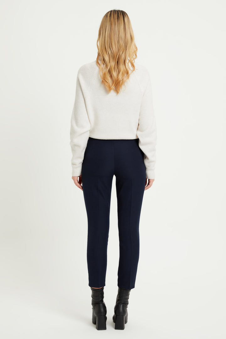 ZRF Women Cigarette 3 Button Pants - Navy Blue - Draper