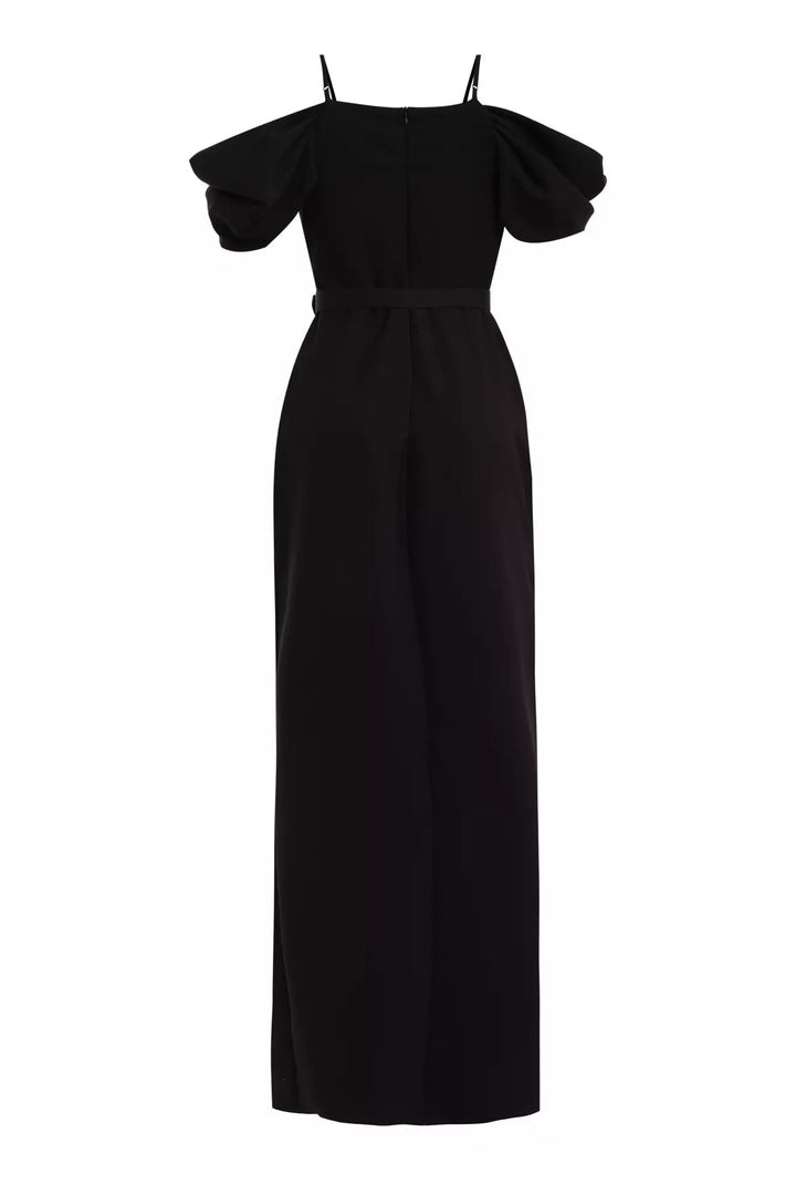FRV Black crepe sleeveless maxi dress - Águeda