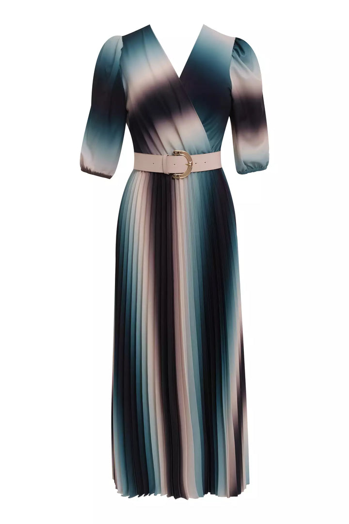 FRV Printed crepe 3/4 sleeve midi dress - Varash