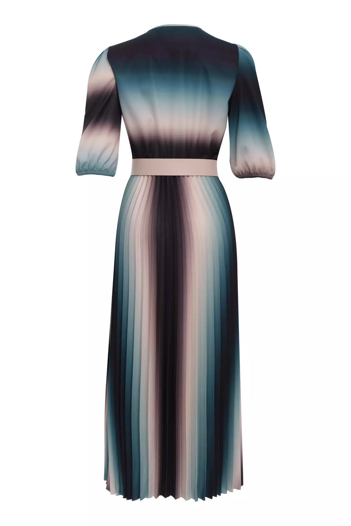 FRV Printed crepe 3/4 sleeve midi dress - Varash