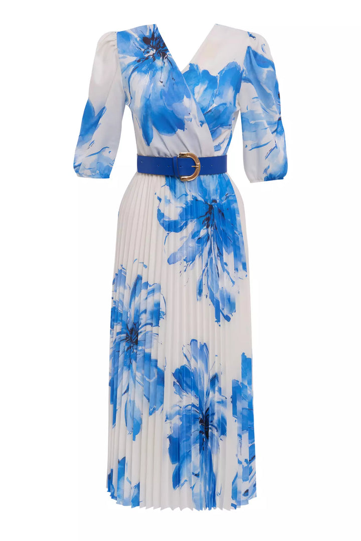 FRV Printed crepe 3/4 sleeve midi dress - Khartsyzk