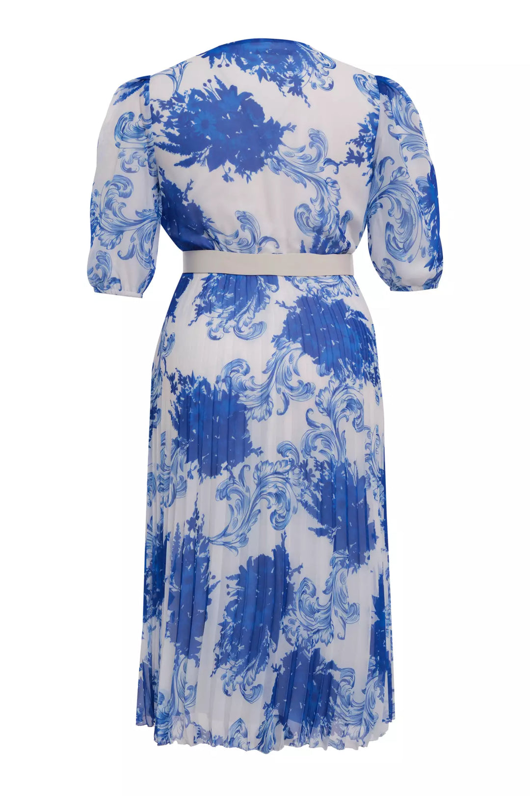 FRV Printed plus size chiffon 3/4 sleeve midi dress - Bayonne