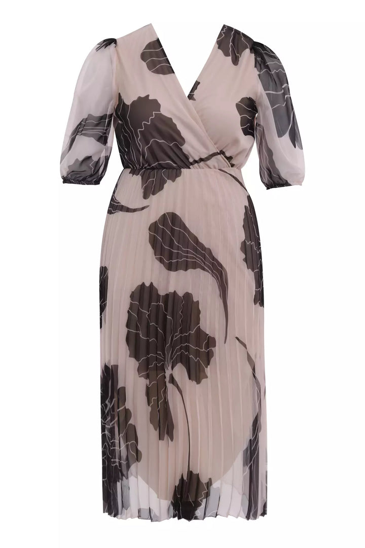 FRV Printed plus size chiffon 3/4 sleeve midi dress - Carolina