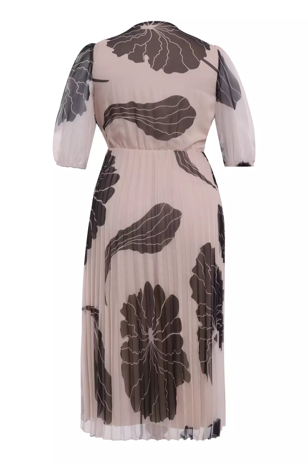 FRV Printed plus size chiffon 3/4 sleeve midi dress - Carolina