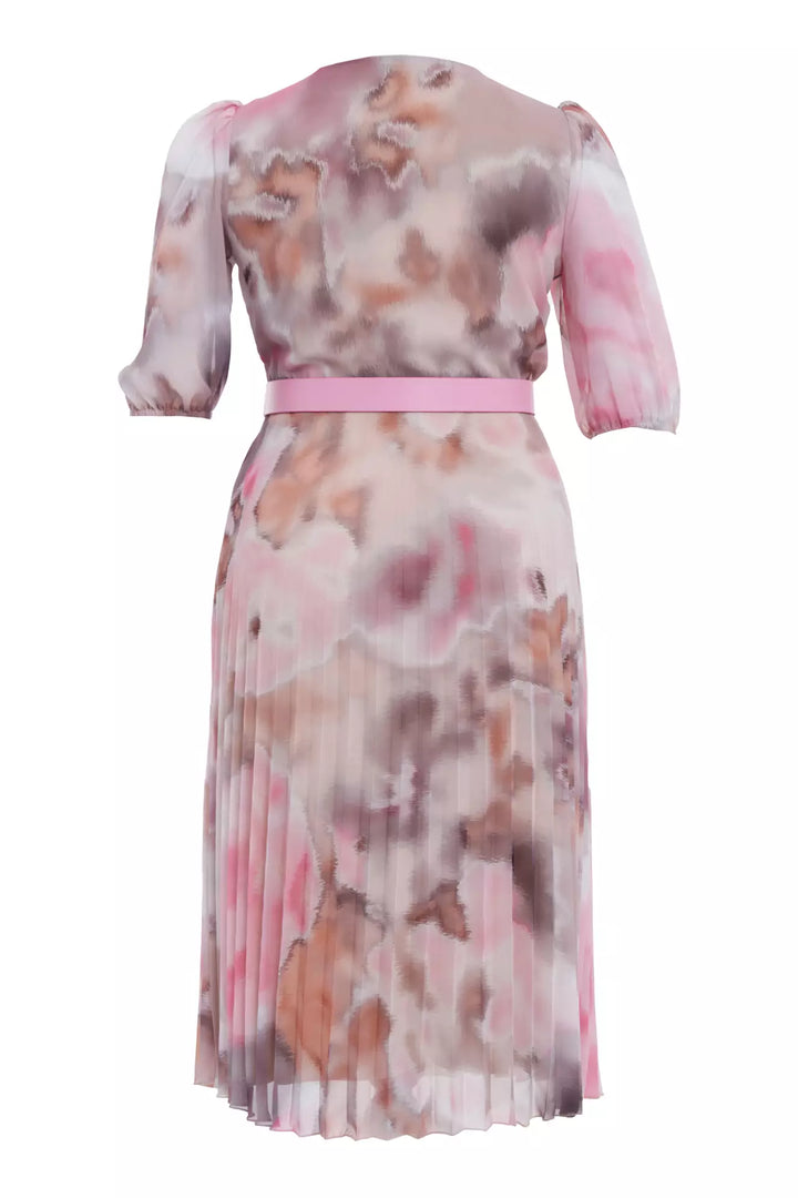 FRV Printed plus size chiffon 3/4 sleeve midi dress - Oro Valley