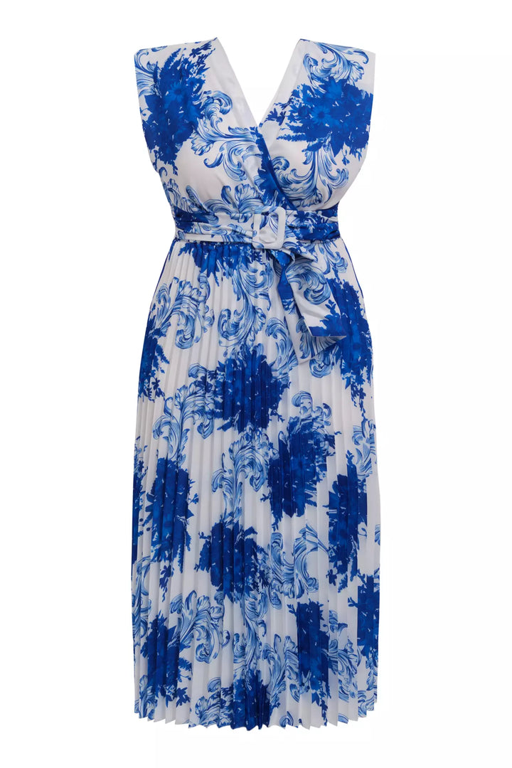 FRV Printed plus size crepe sleeveless mini dress - Metz
