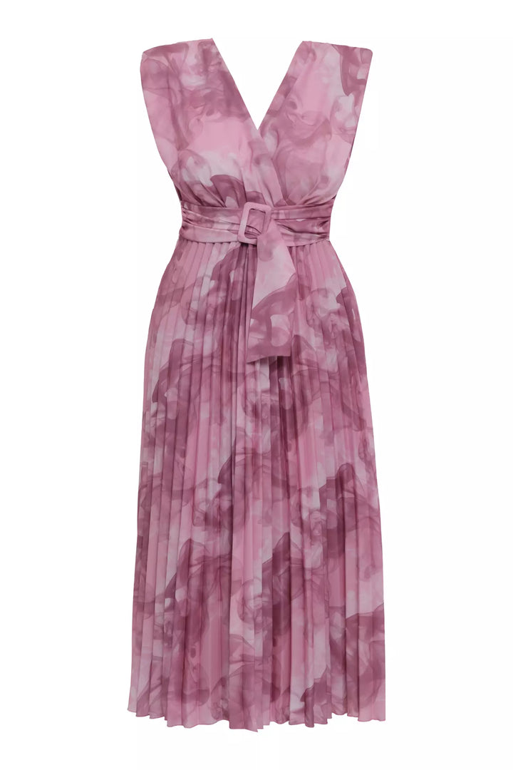 FRV Printed plus size crepe sleeveless mini dress - Carmen
