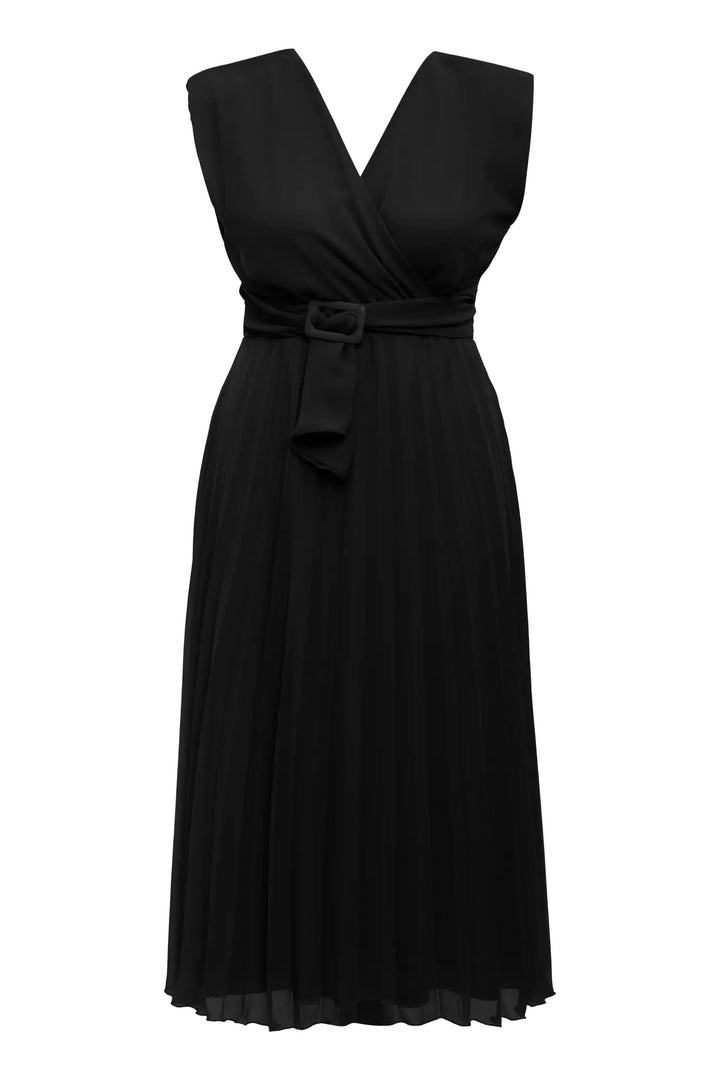 FRV Black plus size chiffon sleeveless midi dress - Clondalkin