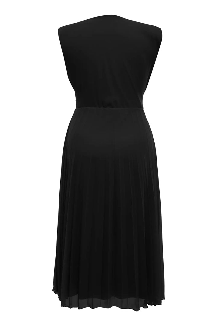 FRV Black plus size chiffon sleeveless midi dress - Clondalkin