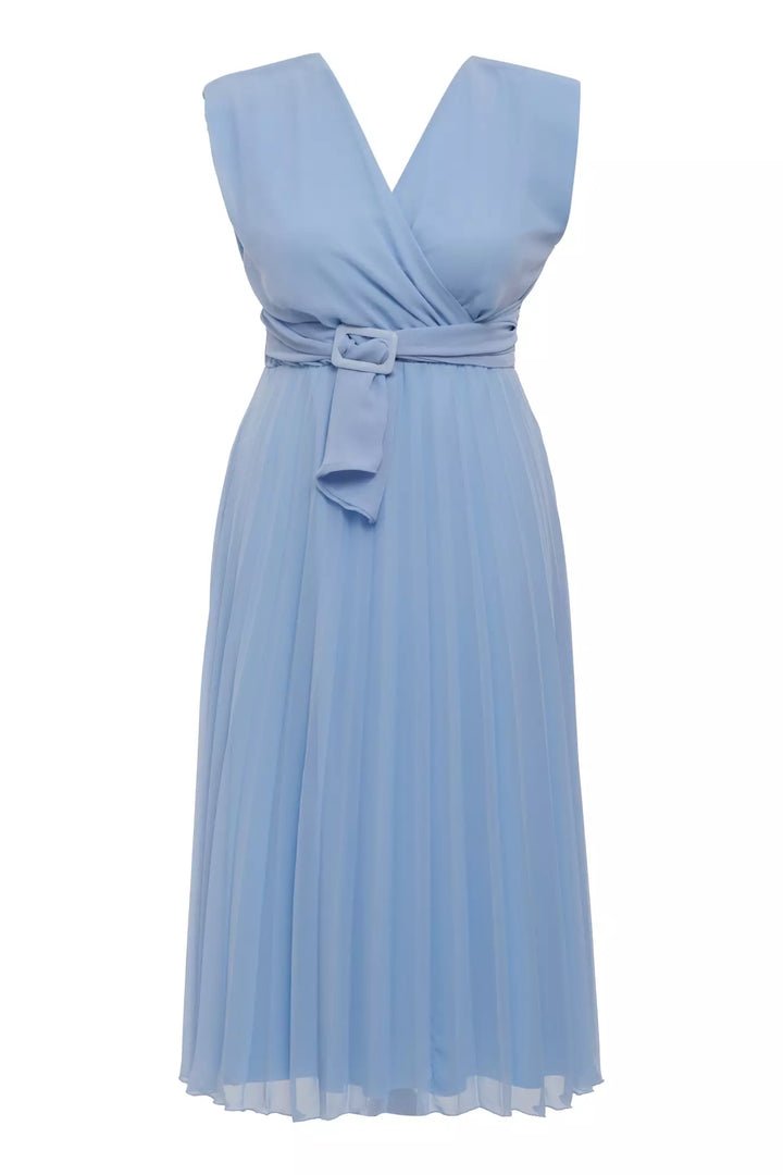 FRV Blue plus size chiffon sleeveless midi dress - Tilburg