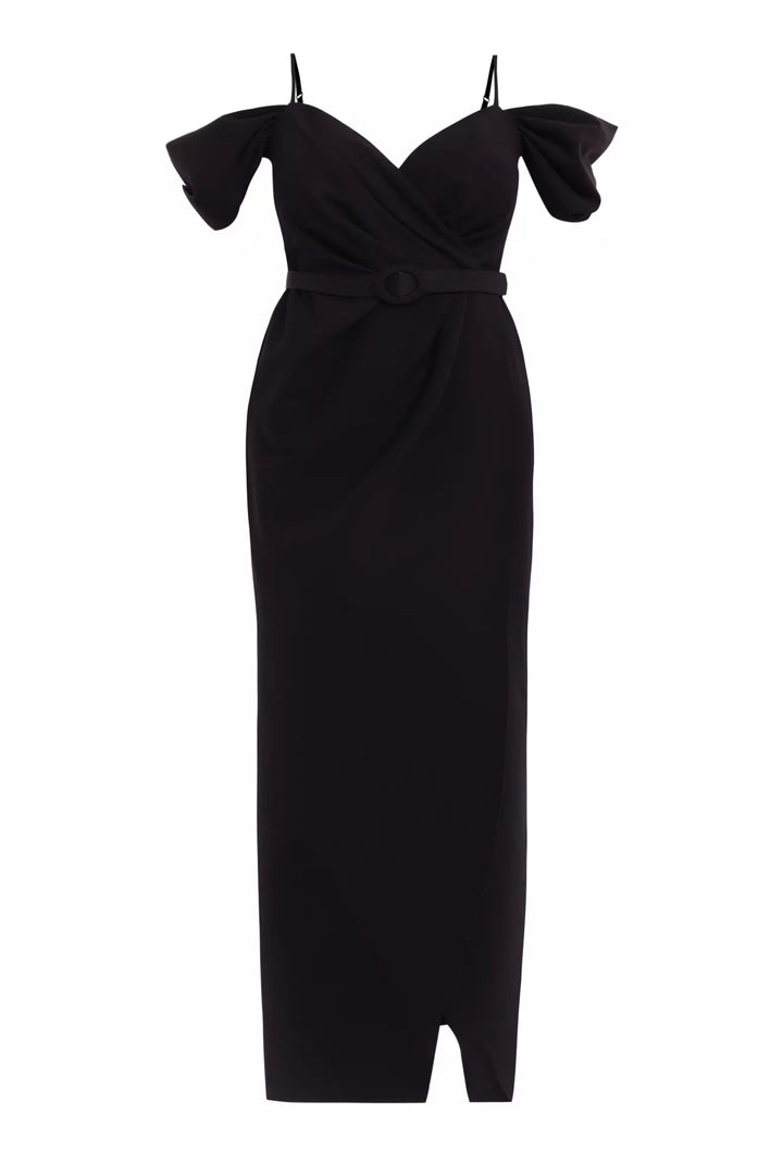 FRV Black plus size crepe sleeveless maxi dress - Zacatelco