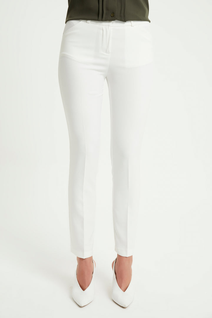 ZRF Women High Waist Pants - Ecru - West Seneca