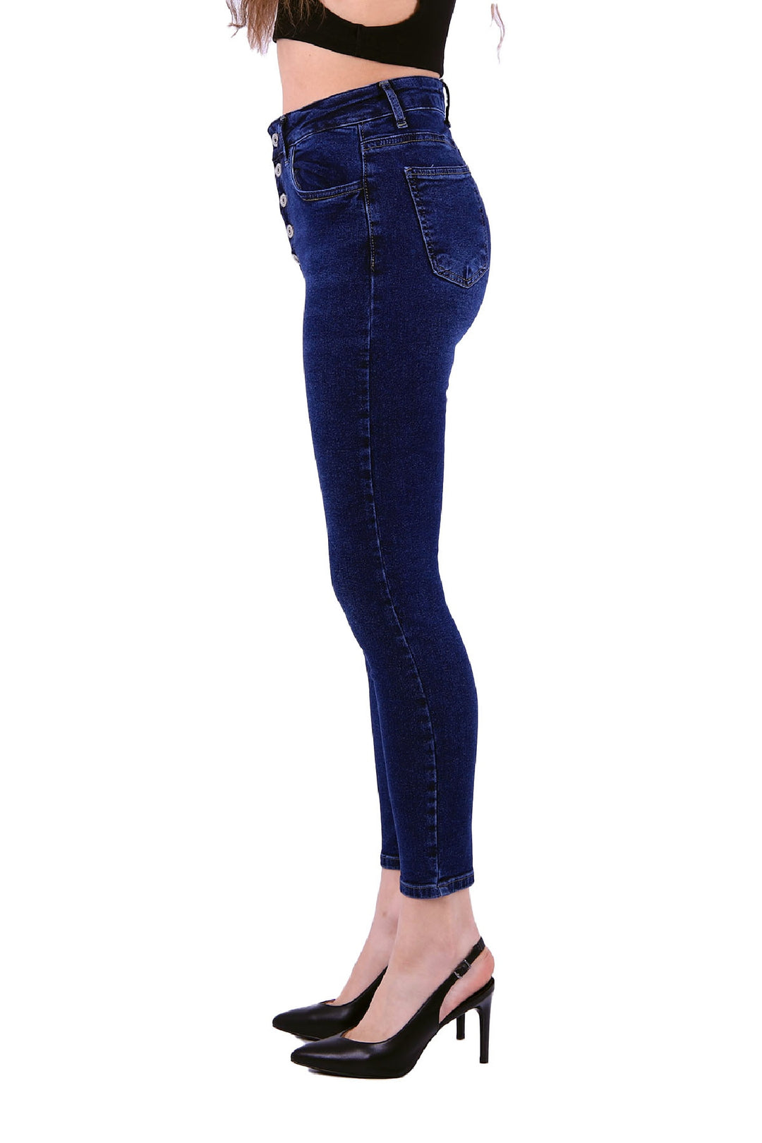 XLJ High Waisted Skinny Jean with Five Buttons in Front Mixed - Surbiton