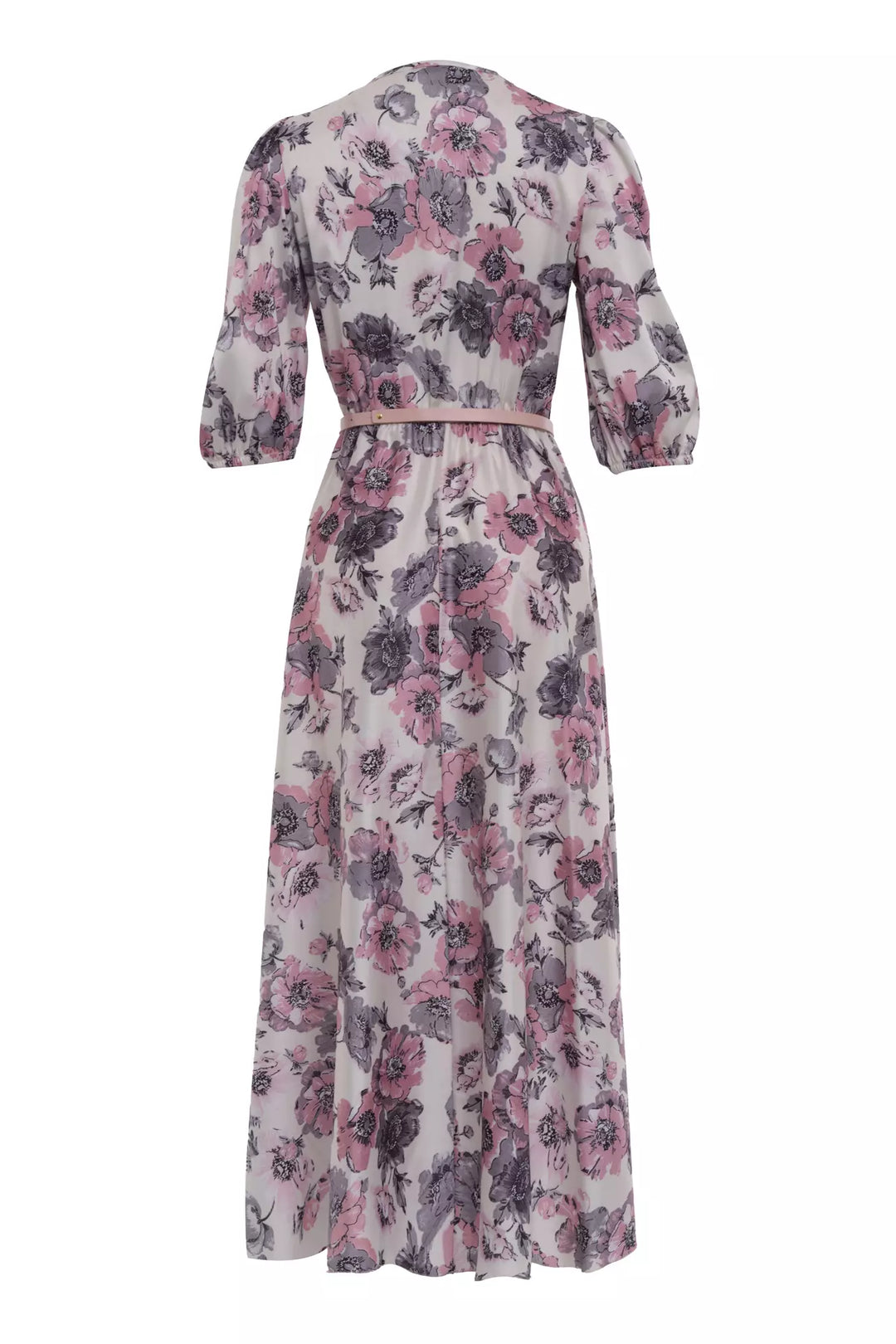 FRV Printed satin short sleeve midi dress - Águeda