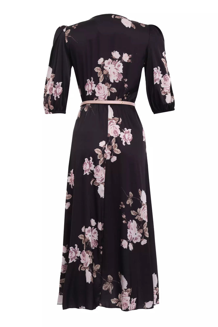 FRV Printed satin short sleeve midi dress - Canton