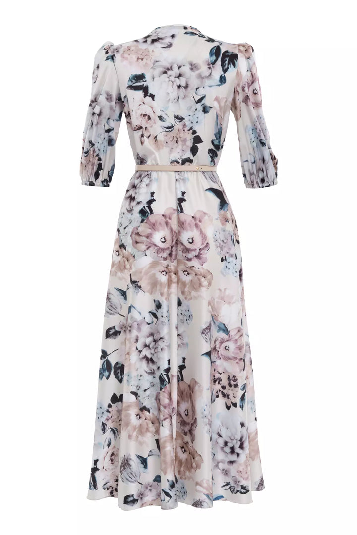 FRV Printed satin short sleeve midi dress - Ciudad Hidalgo