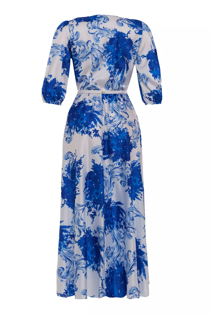 FRV Printed satin short sleeve midi dress - Wolfsburg