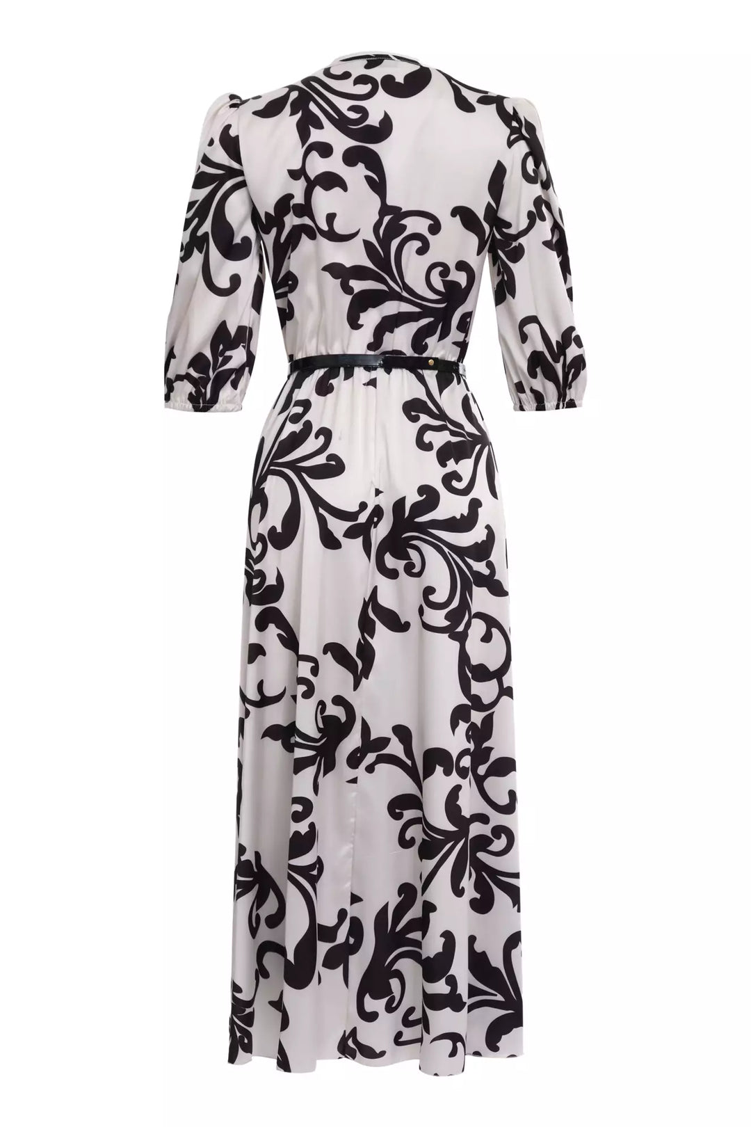 FRV Printed satin short sleeve midi dress - Modesto