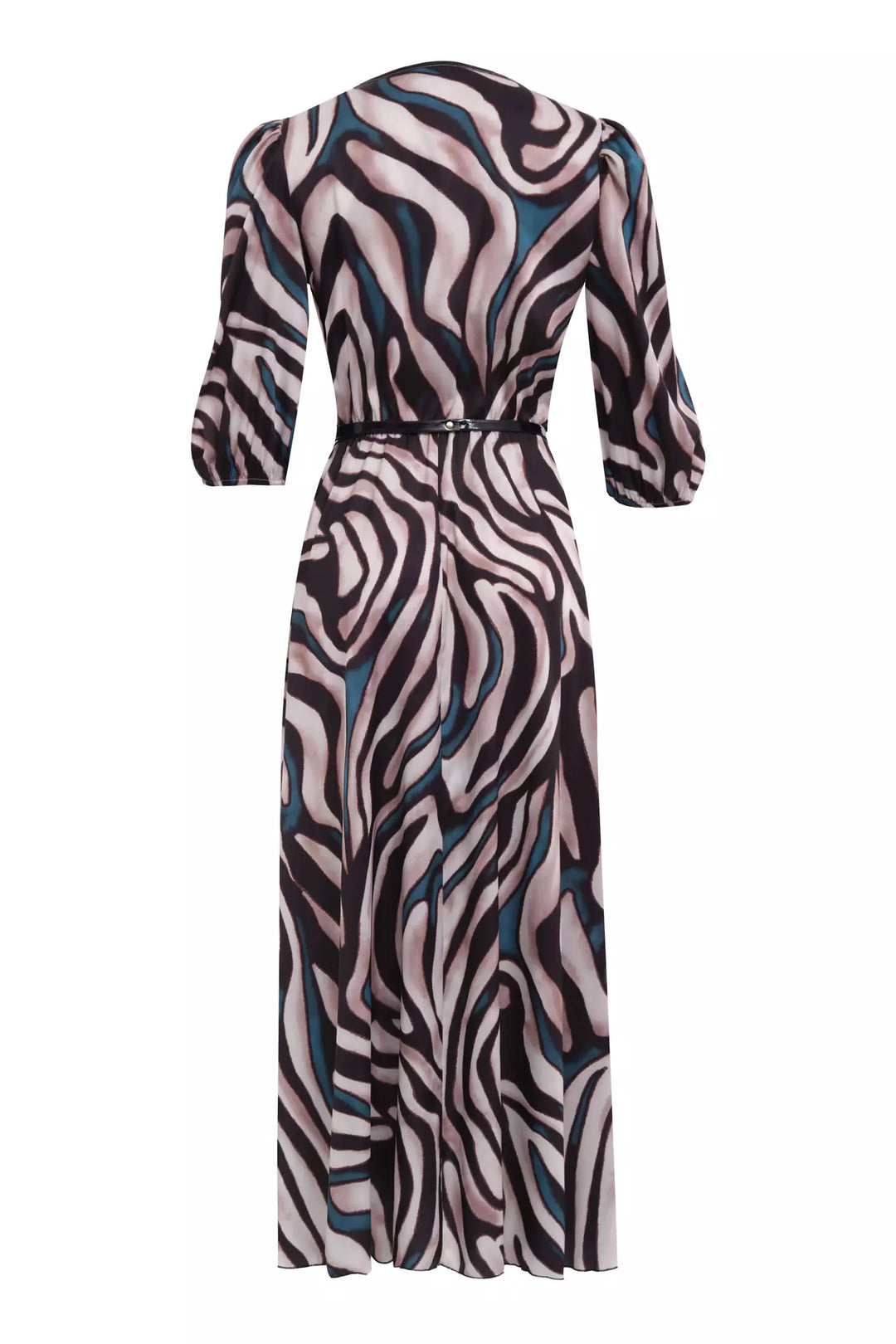 FRV Printed satin short sleeve midi dress - Villena