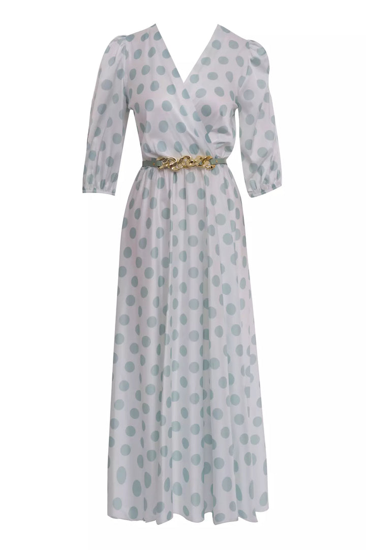 FRV Printed satin short sleeve midi dress - Crotone