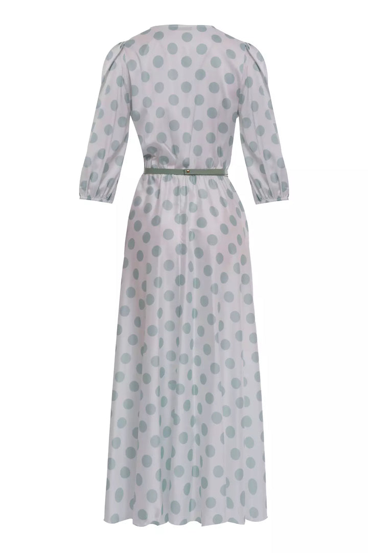 FRV Printed satin short sleeve midi dress - Crotone
