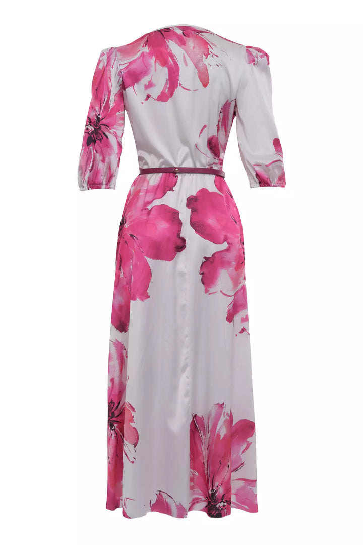 FRV Printed satin short sleeve midi dress - Taunton