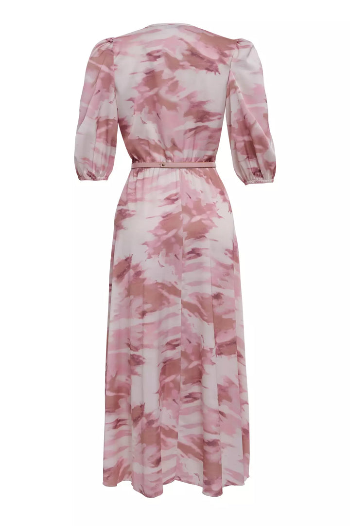 FRV Printed satin short sleeve midi dress - Claremont