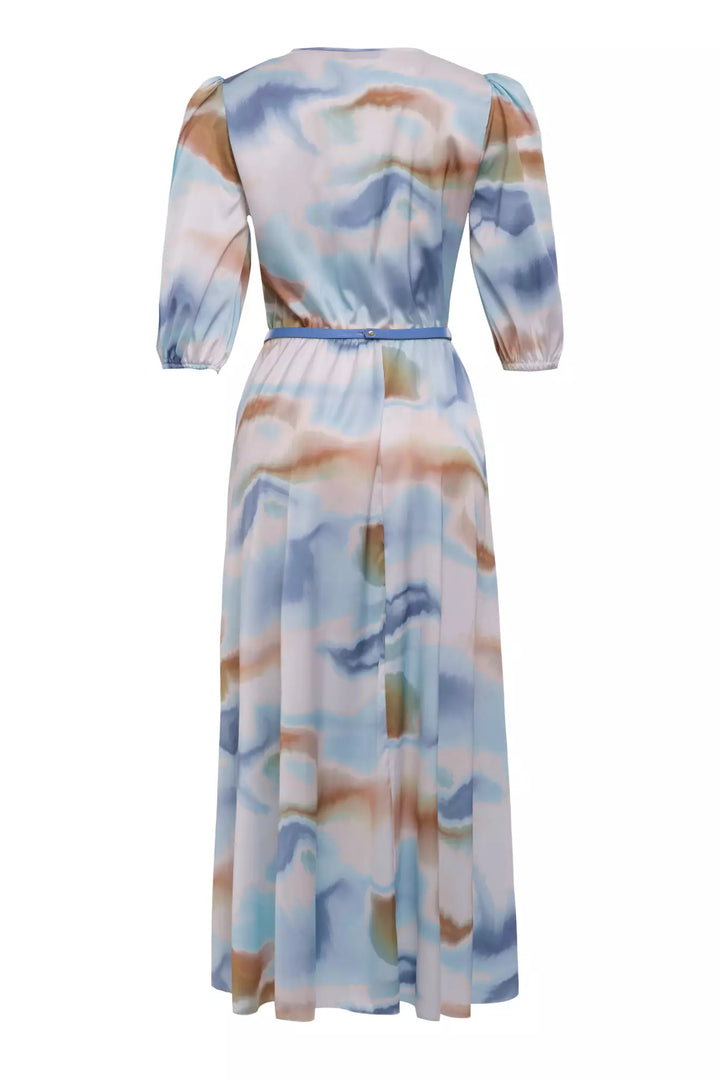 FRV Printed satin short sleeve midi dress - Marion