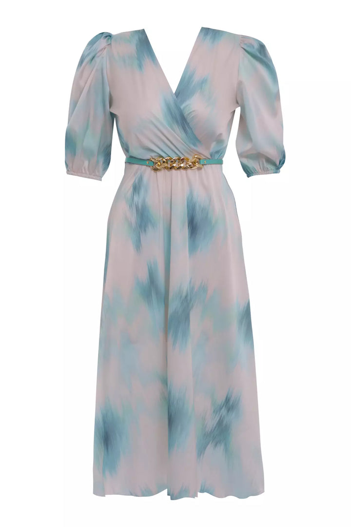 FRV Printed satin short sleeve midi dress - Mijas