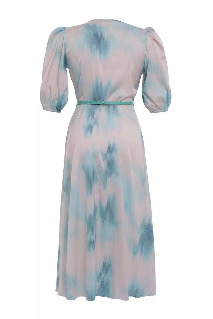 FRV Printed satin short sleeve midi dress - Mijas