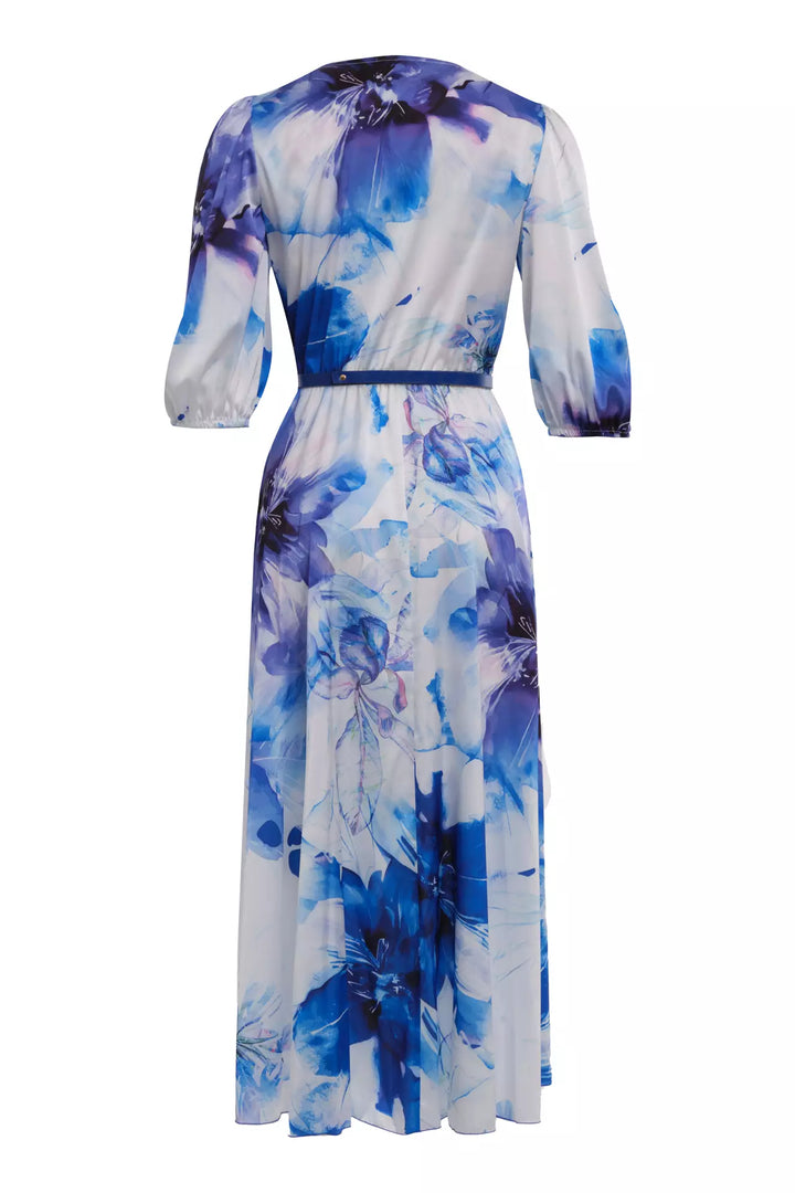 FRV Printed satin short sleeve midi dress - Fribourg