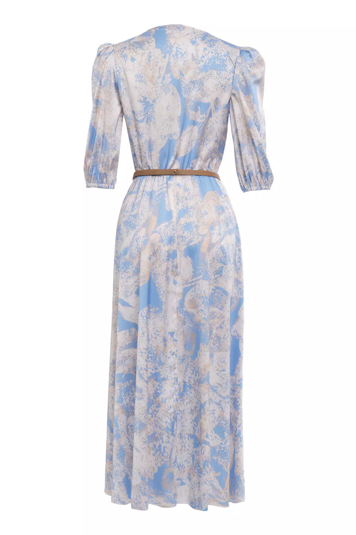 FRV Printed satin short sleeve midi dress - Huntington Beach