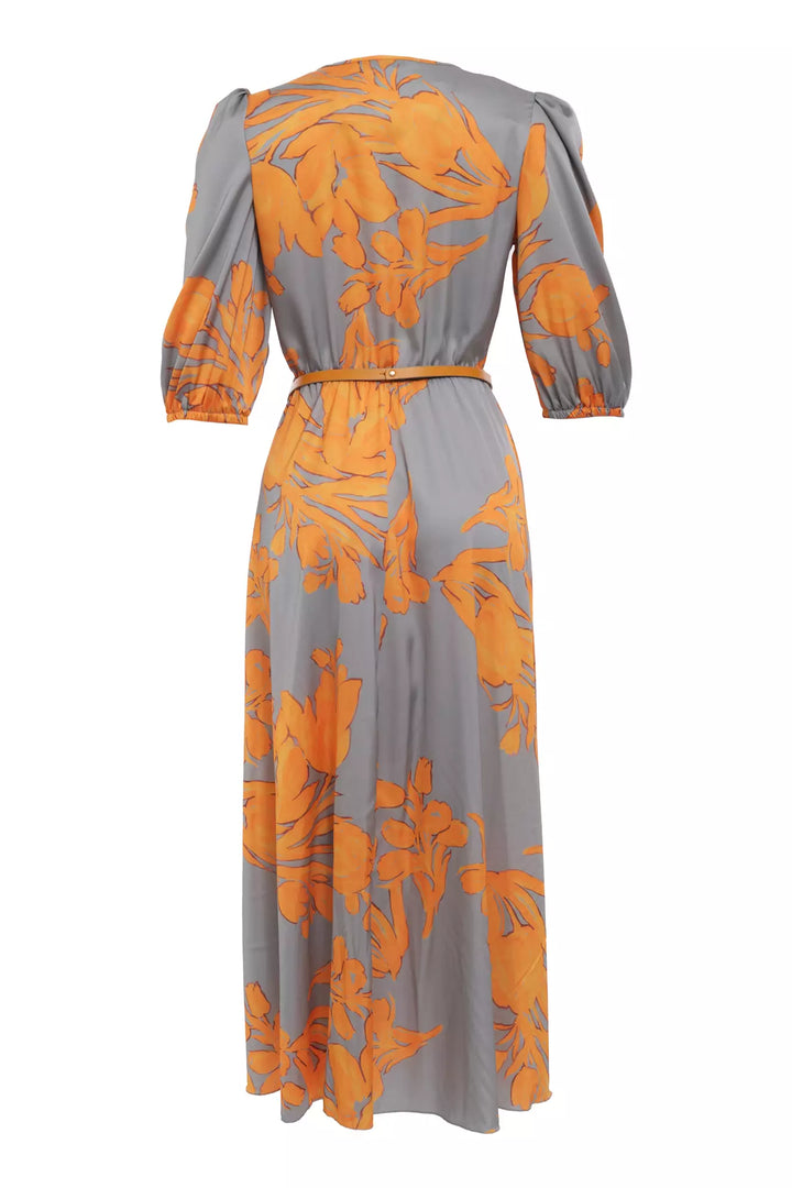 FRV Printed satin short sleeve midi dress - Gaithersburg