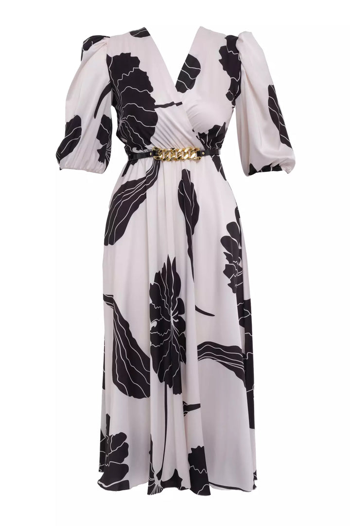 FRV Printed satin short sleeve midi dress - Krasnyi Luch
