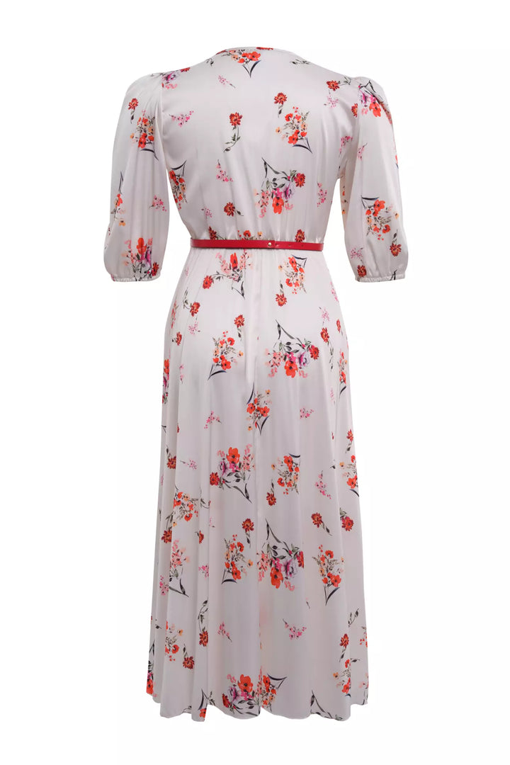 FRV Printed satin short sleeve midi dress - Schiedam
