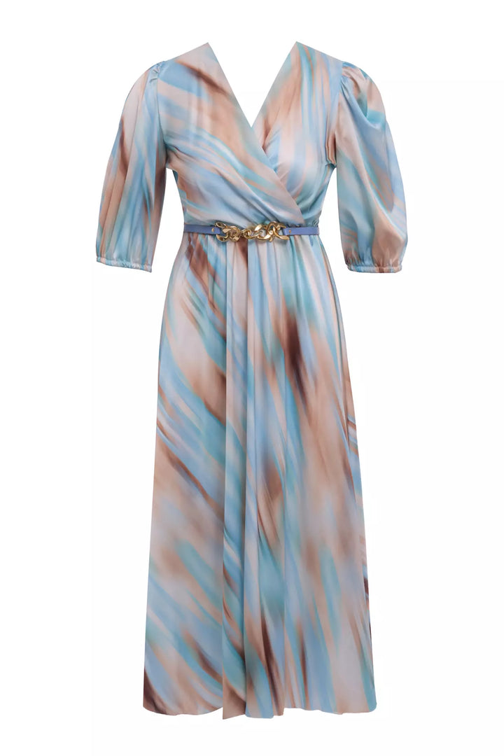FRV Printed satin short sleeve midi dress - Melitopol