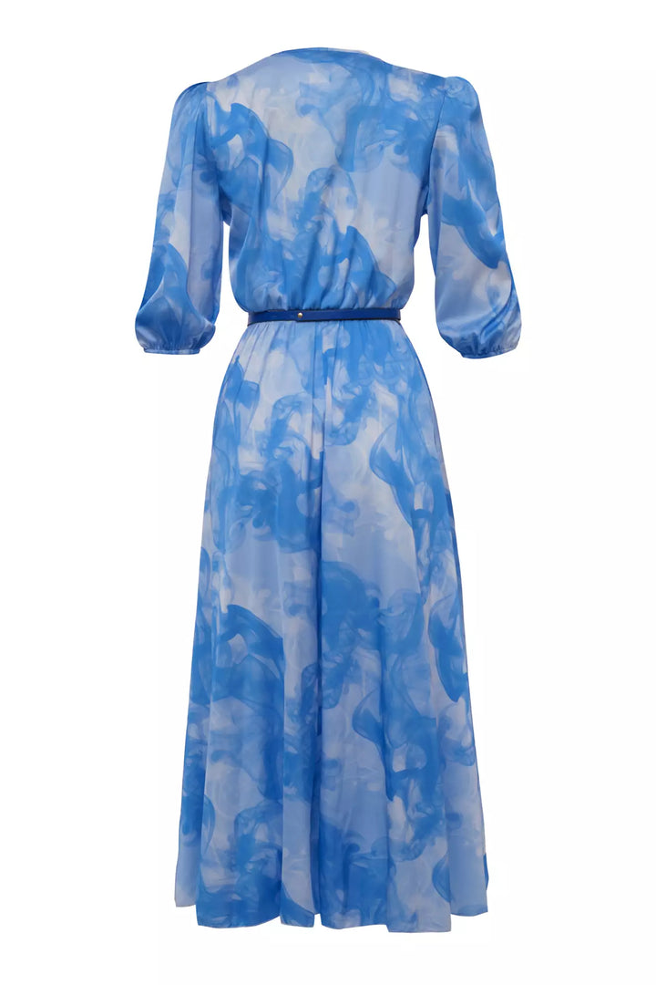 FRV Printed satin short sleeve midi dress - Benevento